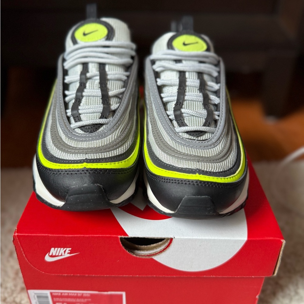 Nike Kids Sneakers - Gray, Black, and Neon Yellow
